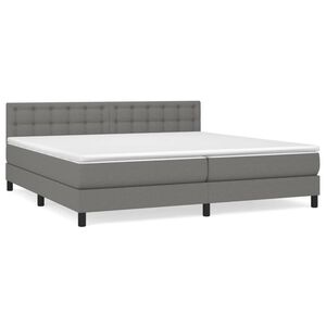 vidaXL Cama box spring con colchón tela gris oscuro 200x200 cm