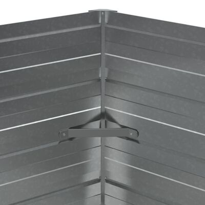 vidaXL Arriate de acero galvanizado plateado 129x45 cm