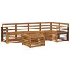 vidaXL Conjunto de sof&aacute;s de exterior 6 uds. Natural Poli&eacute;ster