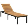 vidaXL Tumbona Negro 200 x 55 x 35 cm Madera de Acacia S&oacute;lida