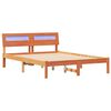 vidaXL Estructura de cama con cabecera Marr&oacute;n cera 135 x 190 cm