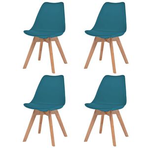 vidaXL Sillas de comedor 4 unidades pl&aacute;stico turquesa