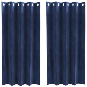 vidaXL Cortinas opacas 2 pcs Azul Oscuro 140 x 175 cm Terciopelo