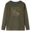 Camiseta infantil de manga larga caqui 128