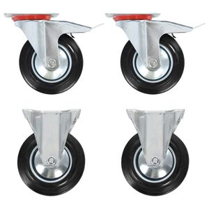 vidaXL Ruedas giratorias y fijas 4 unidades 160 mm