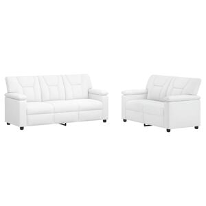 vidaXL Juego de Sof&aacute; 2 pcs Blanco Cuero sint&eacute;tico