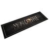 vidaXL Alfombra de cocina lavable terciopelo texto caf&eacute; 45x150 cm