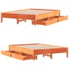 vidaXL Cama sin colchón madera maciza de pino marrón cera 140x200 cm