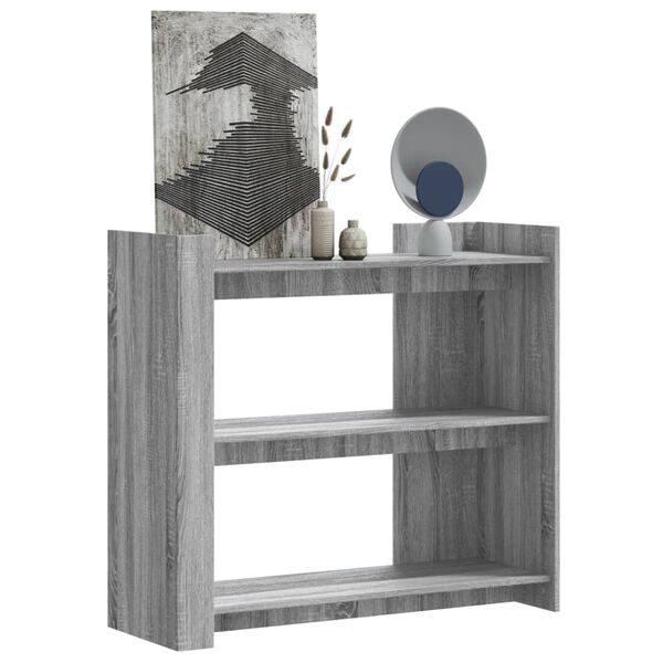vidaXL Mesa consola de madera de ingenier&iacute;a gris Sonoma 100x35x90 cm