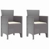 vidaXL Silla de Jard&iacute;n 2 pcs Gris Claro 53 x 49 x 85 cm Polipropileno