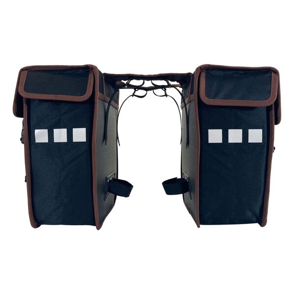 Willex Alforjas para bicicleta con bolsillo delantero negro 33 L