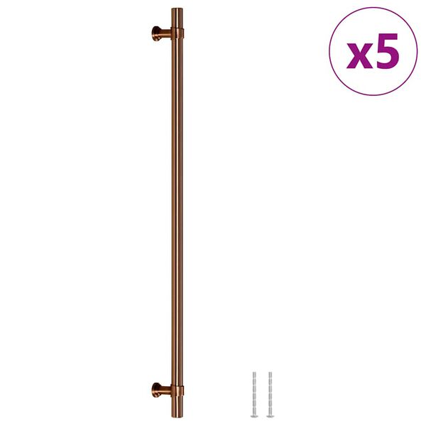 vidaXL Tiradores para armarios 5 uds acero inoxidable bronce 320 mm