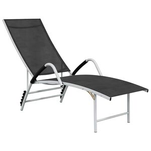 vidaXL Tumbona de textilene y aluminio negra