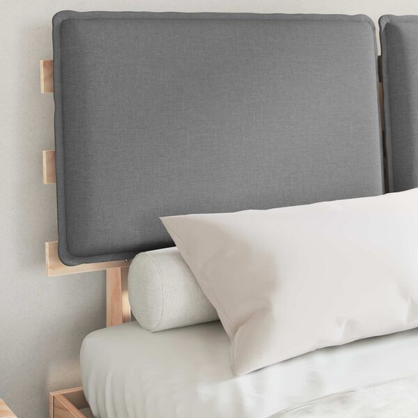 vidaXL Estructura de Cama con Cabecera Tapizada Gris Claro