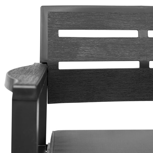 vidaXL Banco de jardín 2 plazas con cojines 133 cm plástico gris