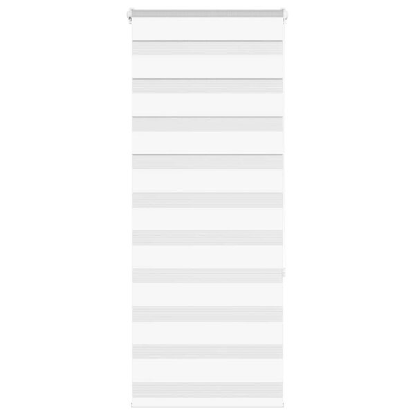 vidaXL Estor cebra blanco 65x150 cm tejido ancho 60,9 cm poli&eacute;ster