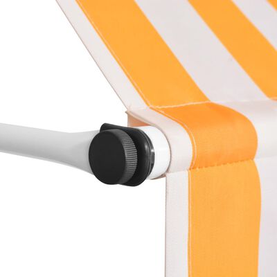 vidaXL Toldo manual retráctil 350 cm naranja y blanco a rayas