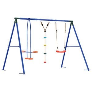 vidaXL Juego de Columpios Exterior Multicolor acero y PE