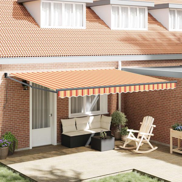 vidaXL Toldo Amarillo y Naranja 450 x 300 x 165 cm Poli&eacute;ster y metal