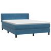 vidaXL Cama box spring con colch&oacute;n terciopelo azul oscuro 160x220 cm