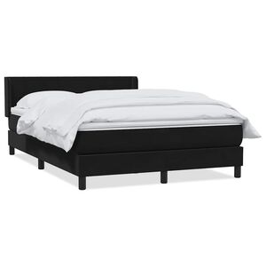 vidaXL Cama box spring con colch&oacute;n terciopelo negro 160x210 cm