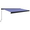 vidaXL Toldo de carrete manual azul y blanco 500x300 cm