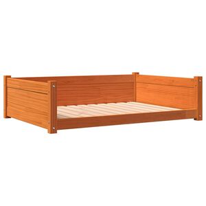 vidaXL Cama para perros madera de pino marr&oacute;n cera 105,5x75,5x28 cm