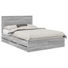vidaXL Estructura de cama Gris Sonoma 140 x 190 cm Madera Ingenieril