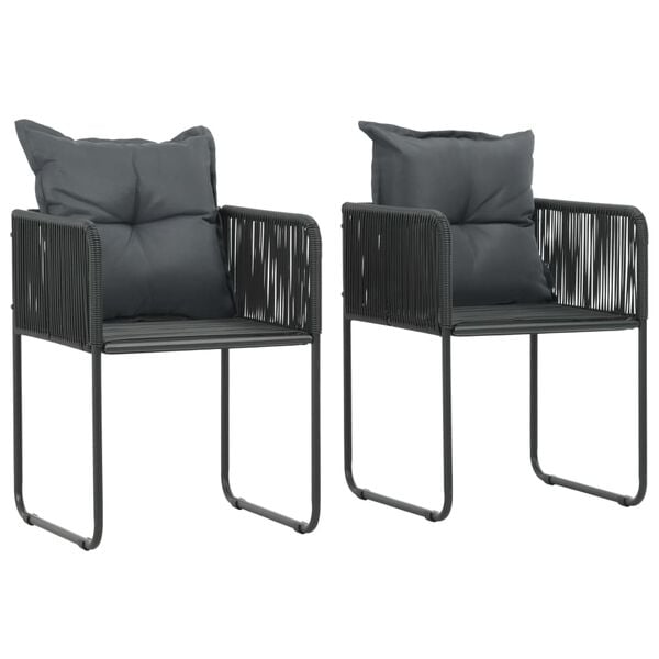 vidaXL Set de comedor de jard&iacute;n de 3 piezas PVC rat&aacute;n negro