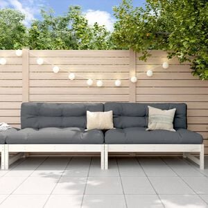 vidaXL Sof&aacute;s centrales de jard&iacute;n 2 uds madera de pino blanco 120x80 cm
