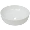 vidaXL Lavabo redondo de cer&aacute;mica blanco 41,5x13,5 cm