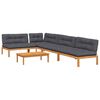 vidaXL Set de sof&aacute;s de palets de jard&iacute;n y cojines 5 pzas madera acacia