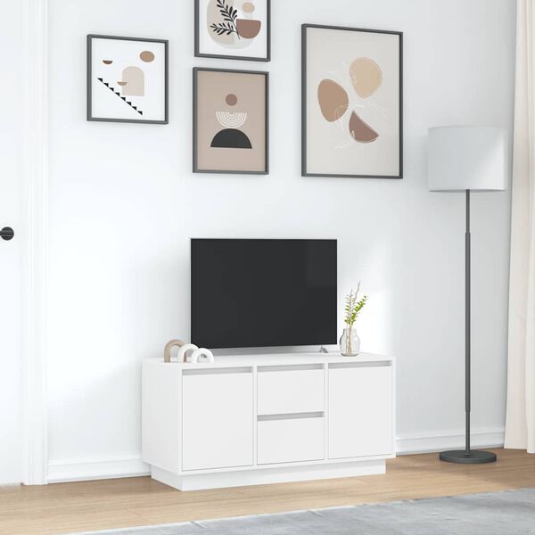 vidaXL Mueble de TV con luces LED blanco 100x41x50 cm