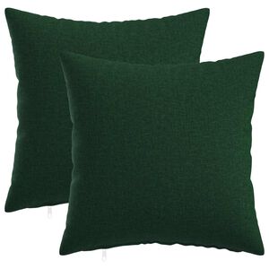 vidaXL Funda de almohada 2 uds. HEERLEN Verde oscuro 30 x 30 cm Tela