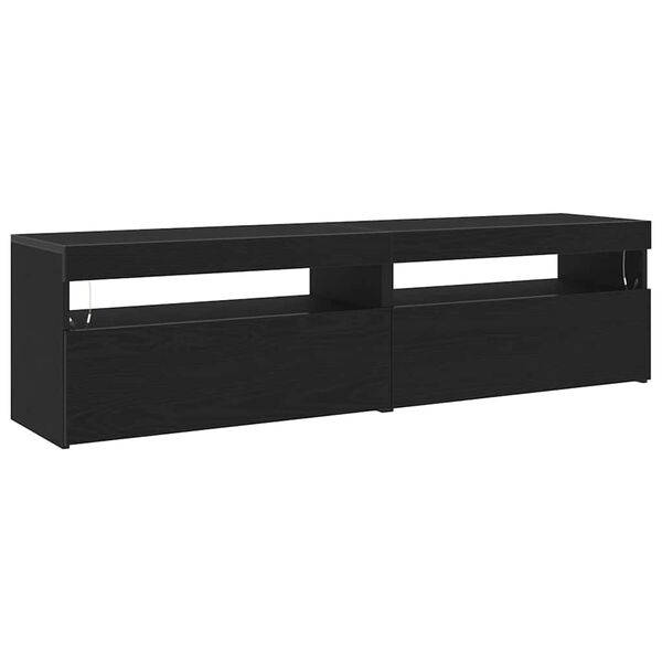 vidaXL Mueble de TV 2 pcs Roble Negro 75 x 35 x 40 cm