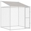 vidaXL Jaula para perro con techo Plateado 200 x 200 x 258 cm