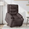 vidaXL Sill&oacute;n el&eacute;ctrico reclinable elevable de tela marr&oacute;n oscuro