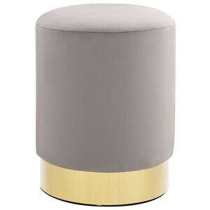 vidaXL Taburete de terciopelo 28 x 36 cm gris claro y dorado