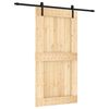vidaXL Puerta Corredera Natural y negro 100 x 210 cm