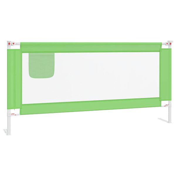 vidaXL Barandilla de seguridad cama de ni&ntilde;o verde tela 190x25 cm
