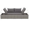 vidaXL Cama de jardín 195x60 cm ratán sintético gris