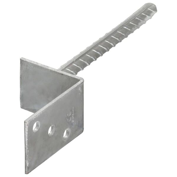 vidaXL Anclajes de valla 6 uds acero galvanizado plateado 8x6x30 cm