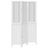vidaXL Biombo separador de 3 paneles madera maciza Paulownia blanco