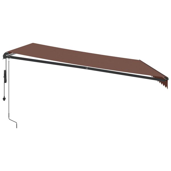 vidaXL Toldo retr&aacute;ctil autom&aacute;tico marr&oacute;n 450x350 cm
