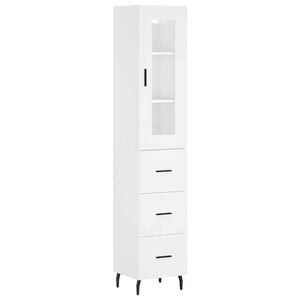 vidaXL Aparador alto madera contrachapada blanco 34,5x34x180 cm
