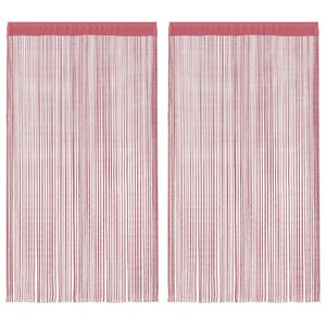 vidaXL Cortinas de tiras 2 uds. color rosa 100x250 cm