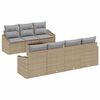vidaXL Juego de Sof&aacute; 8 uds. Beige y gris rat&aacute;n sint&eacute;tico