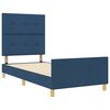 vidaXL Estructura de cama con cabecera Azul 90 x 190 cm tela