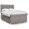 vidaXL Cama box spring con colch&oacute;n tela gris taupe 140x190 cm