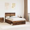vidaXL Estructura de cama con cabecera Madera vieja 120 x 200 cm